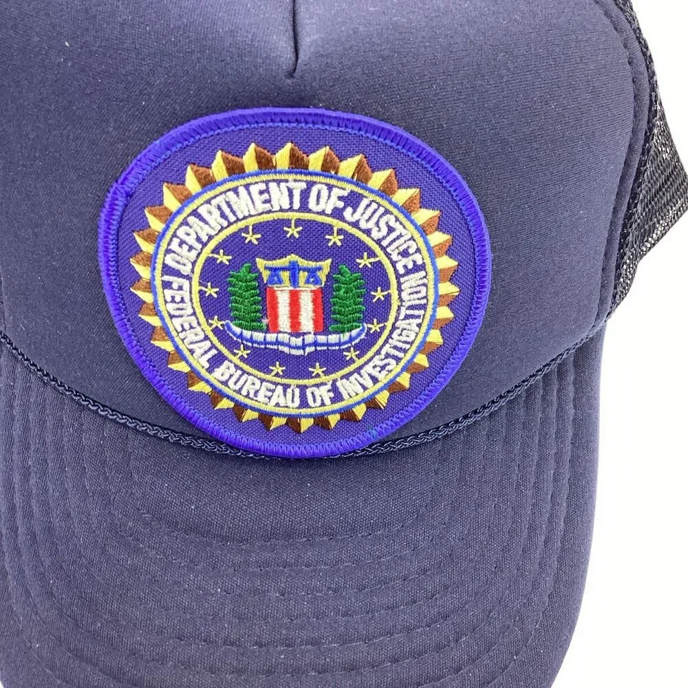 Vintage FBI Trucker Hat Nissin Blue Snapback Cap Federal Bureau Investigation